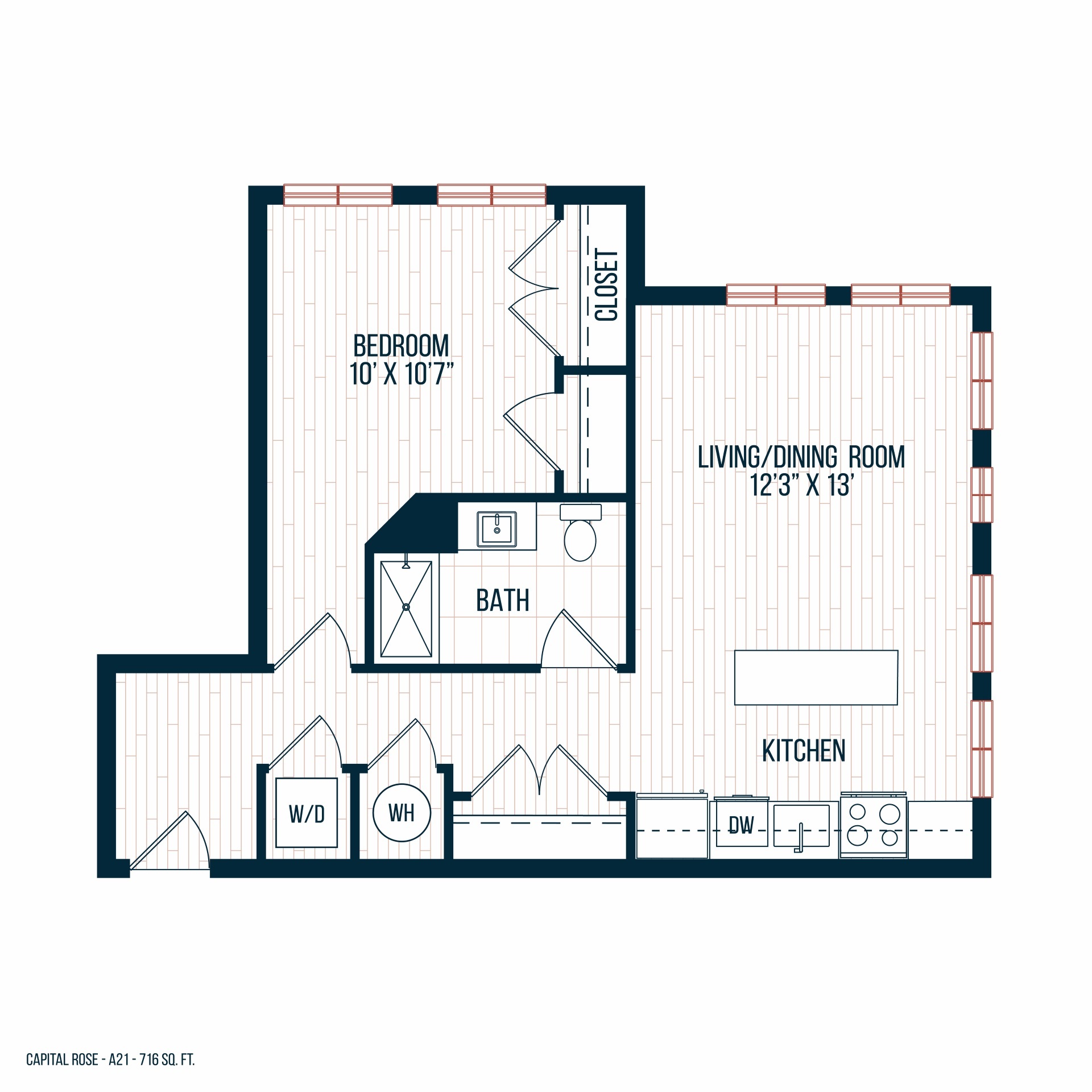 Capitol Rose Luxury Apartments in Washington, DC A21 Floor Plan
